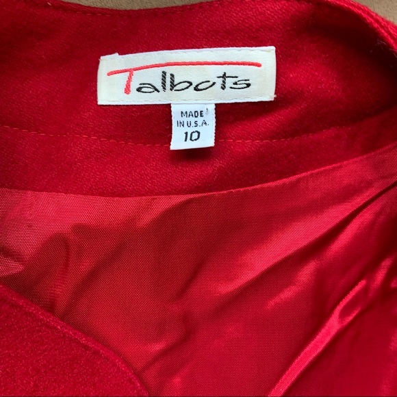 Vintage 90's Talbots Red Wool Open-front Blazer 10 - Picture 5 of 9